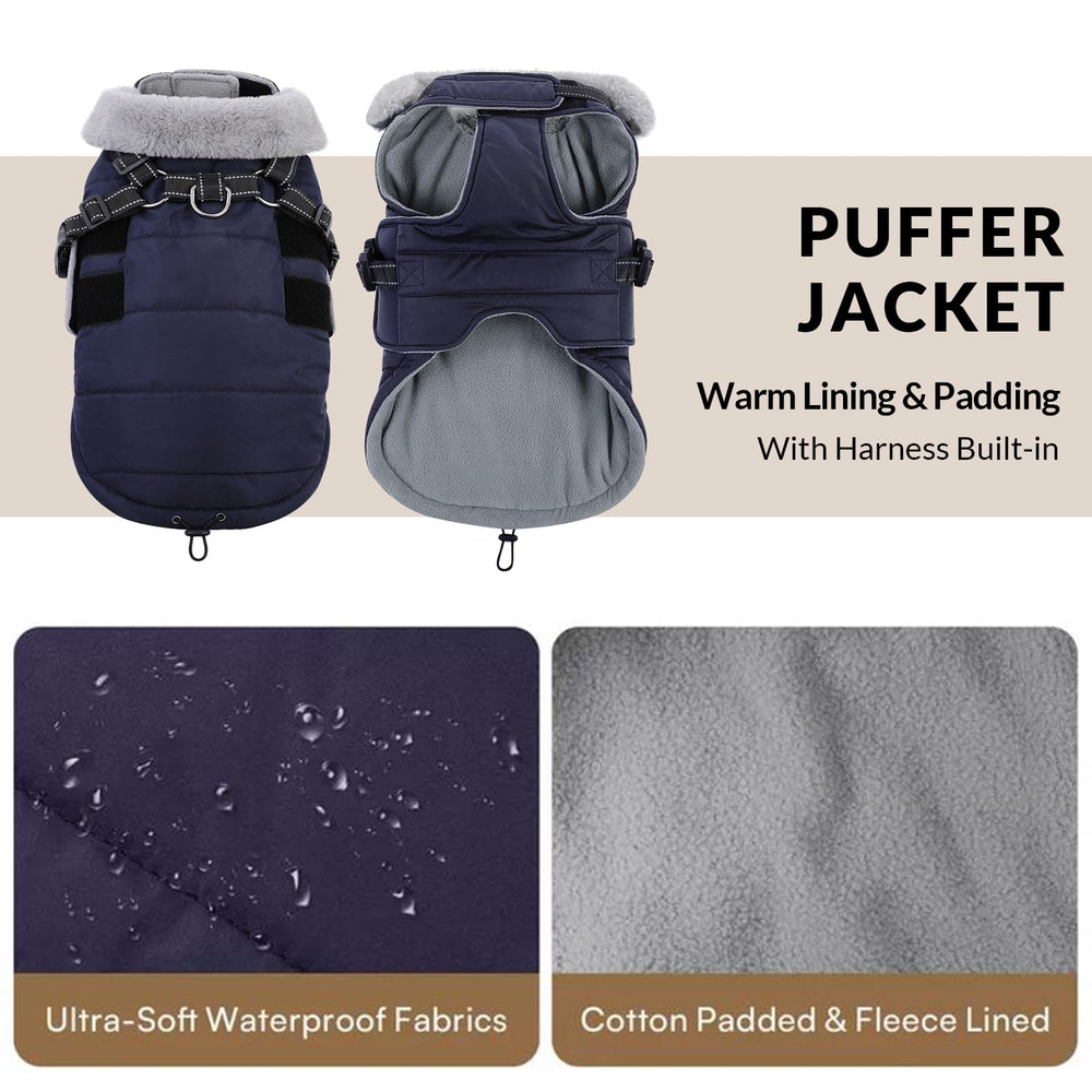 Manteau imperméable Queenmore pour chien avec doublure fleece, garde au sec et au chaud.