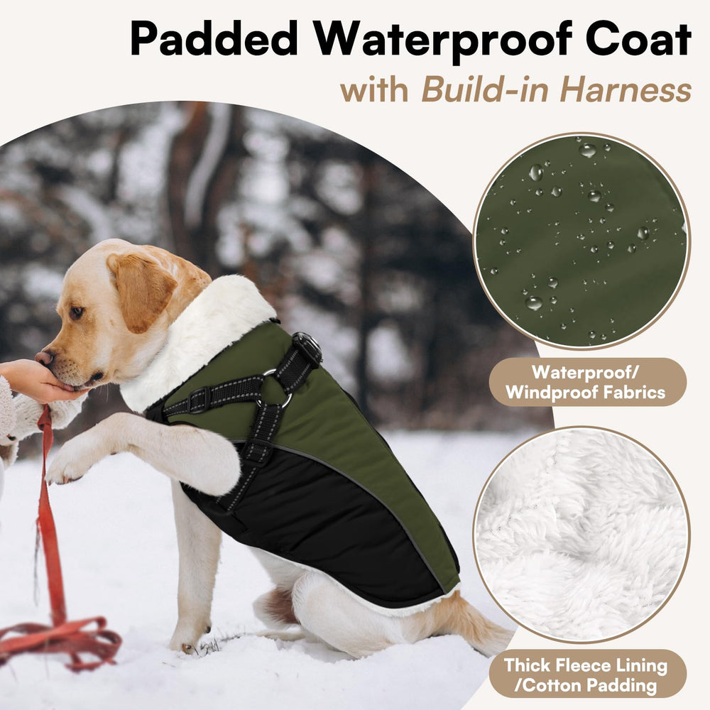 Queenmore manteau-puffer-chien isole etanche pour le froid.