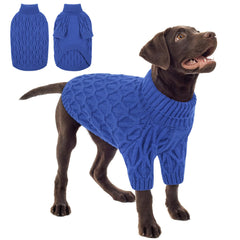 Pull Queenmore pour chien grand bleu royal, chaleur douillette pour l'hiver.