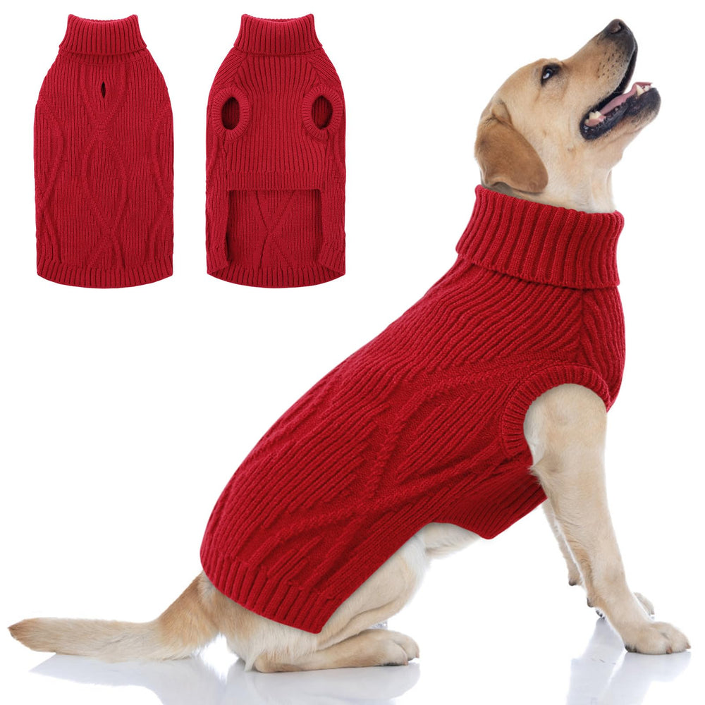 Pull Queenmore pour chien grand, rouge, chaleur hivernale et style.