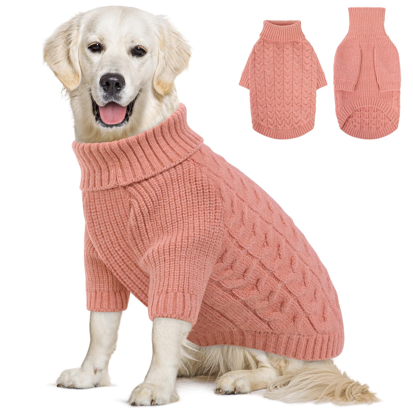 Pull-chien Queenmore XXL doux et rose, confort thermique pour les promenades froides.