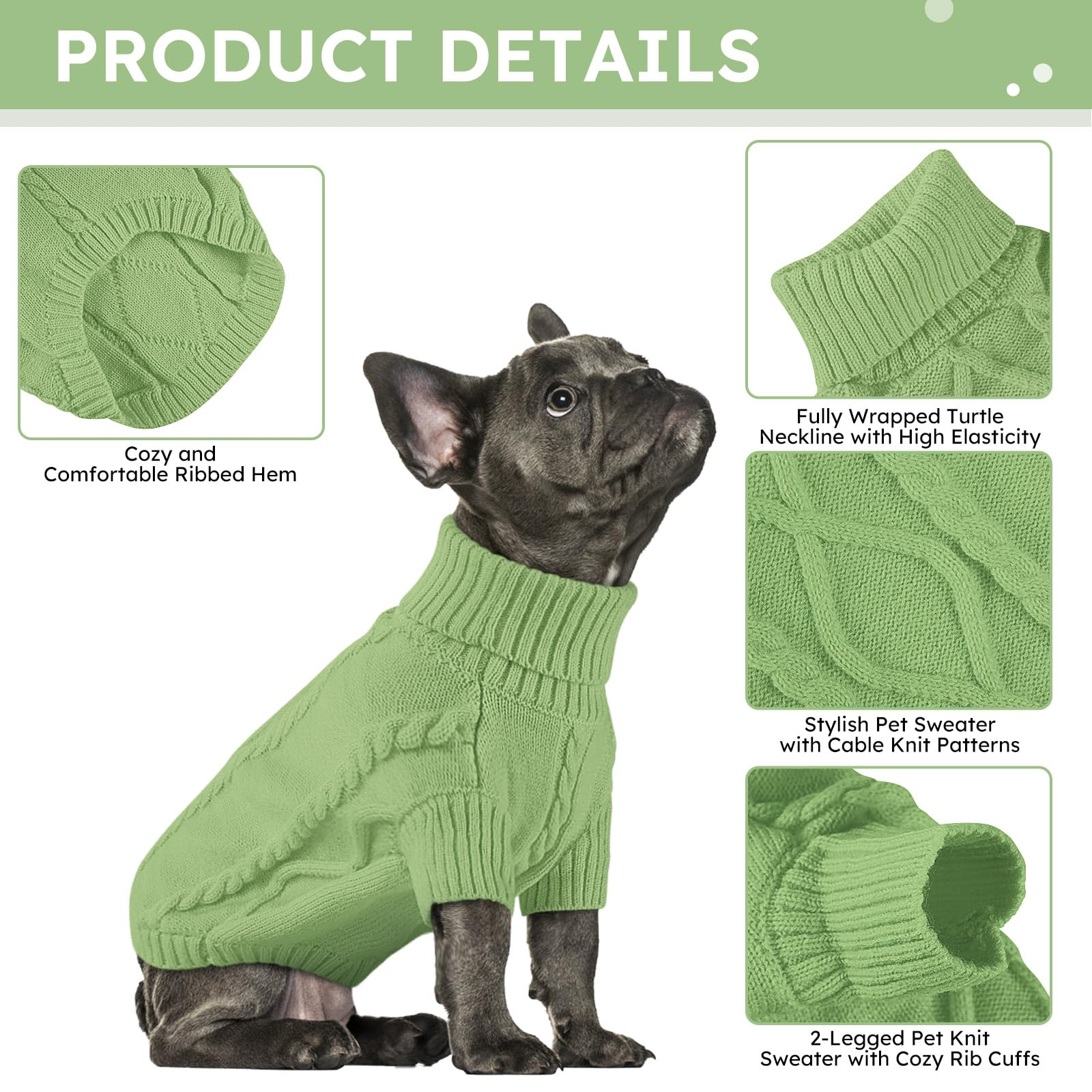 Col roulé Queenmore pour chien – confort et chaleur autour du cou.
