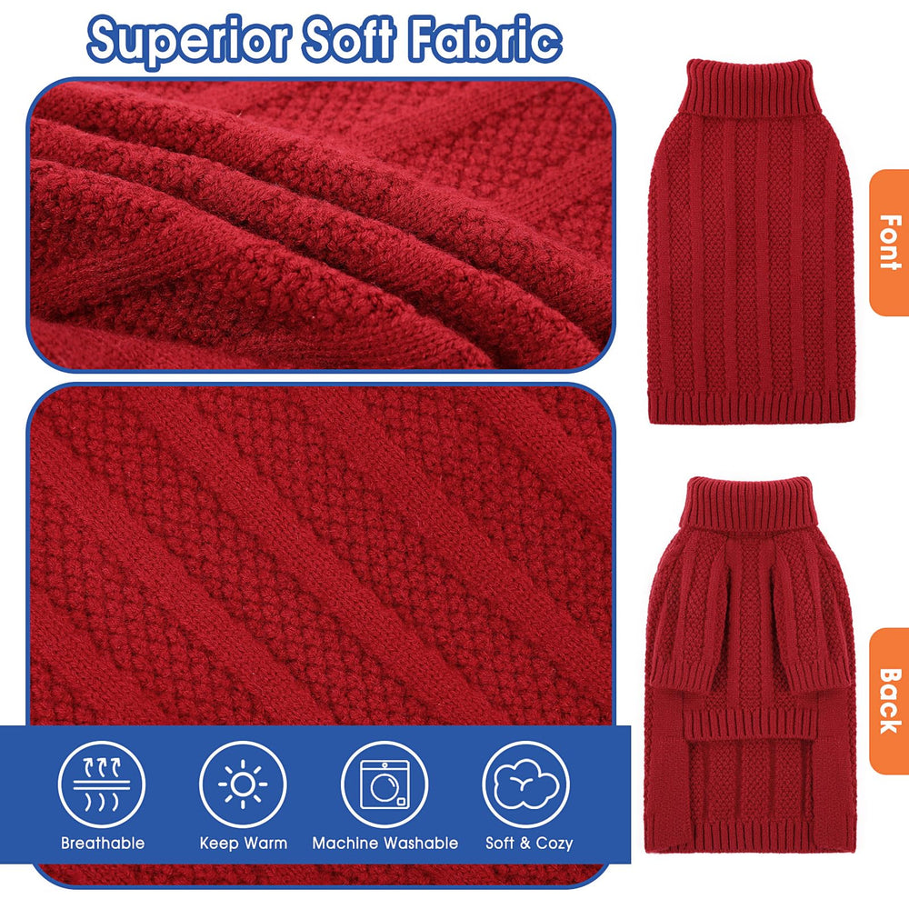 Design classique Queenmore, pull chien tricot-câble élégant.