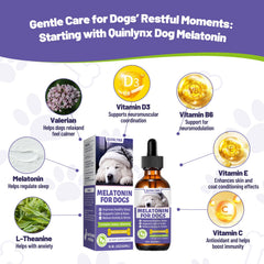 Quinlynx Mélatonine pour chiens – Nuit paisible et repos réparateur pour votre chien