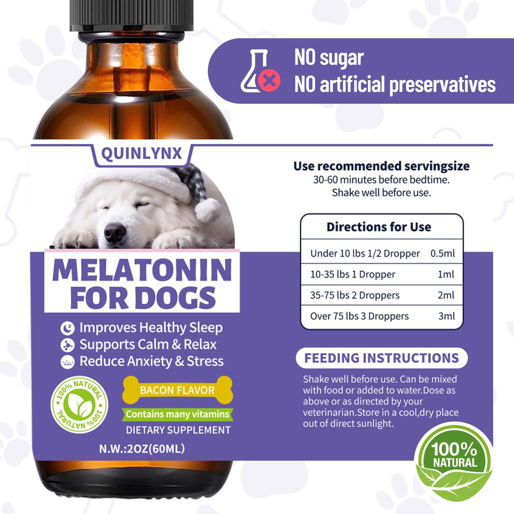 Quinlynx Mélatonine pour chiens – Adapté à tous les âges et tailles