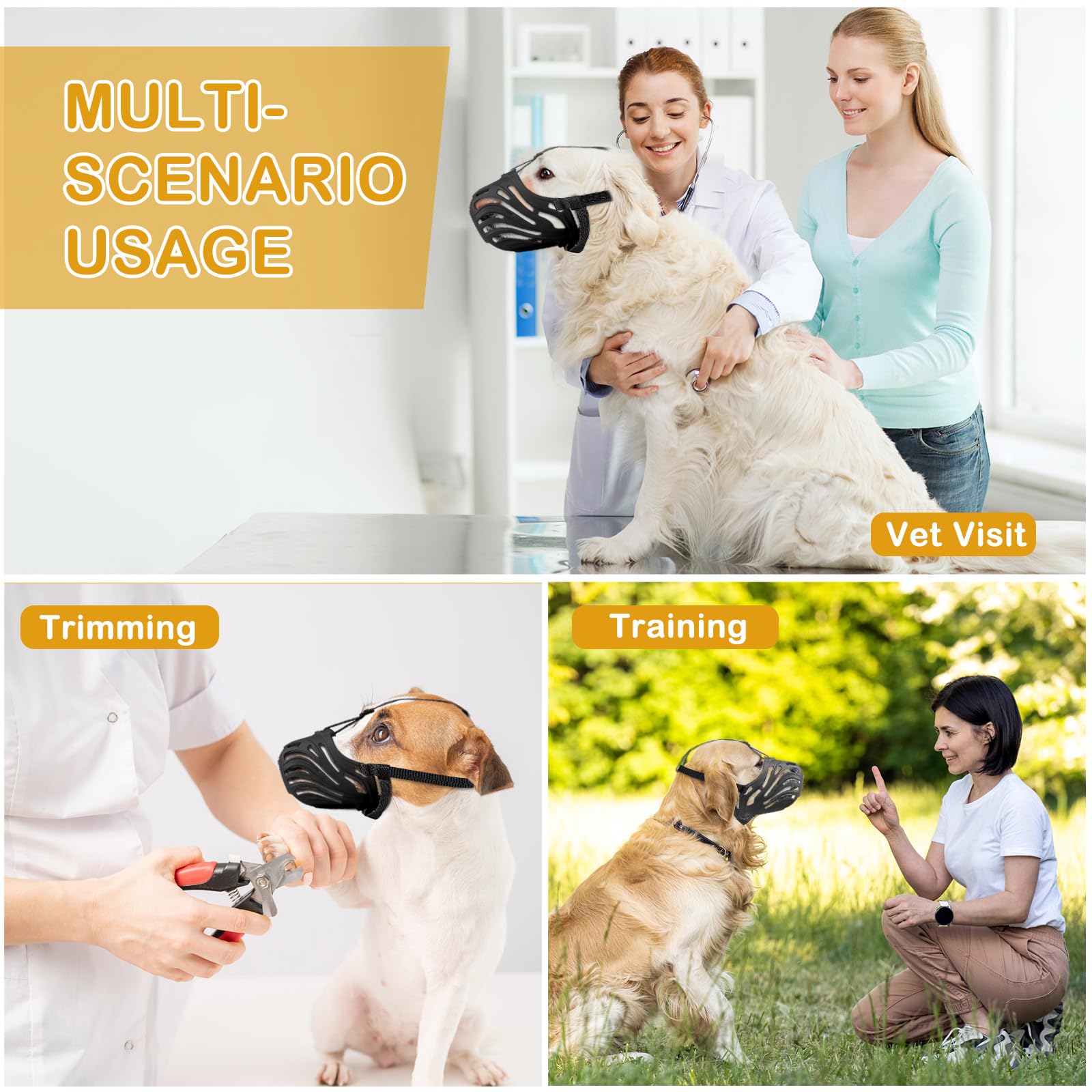 Qukcors museau chien taille six reglable pour la plupart des chiens
