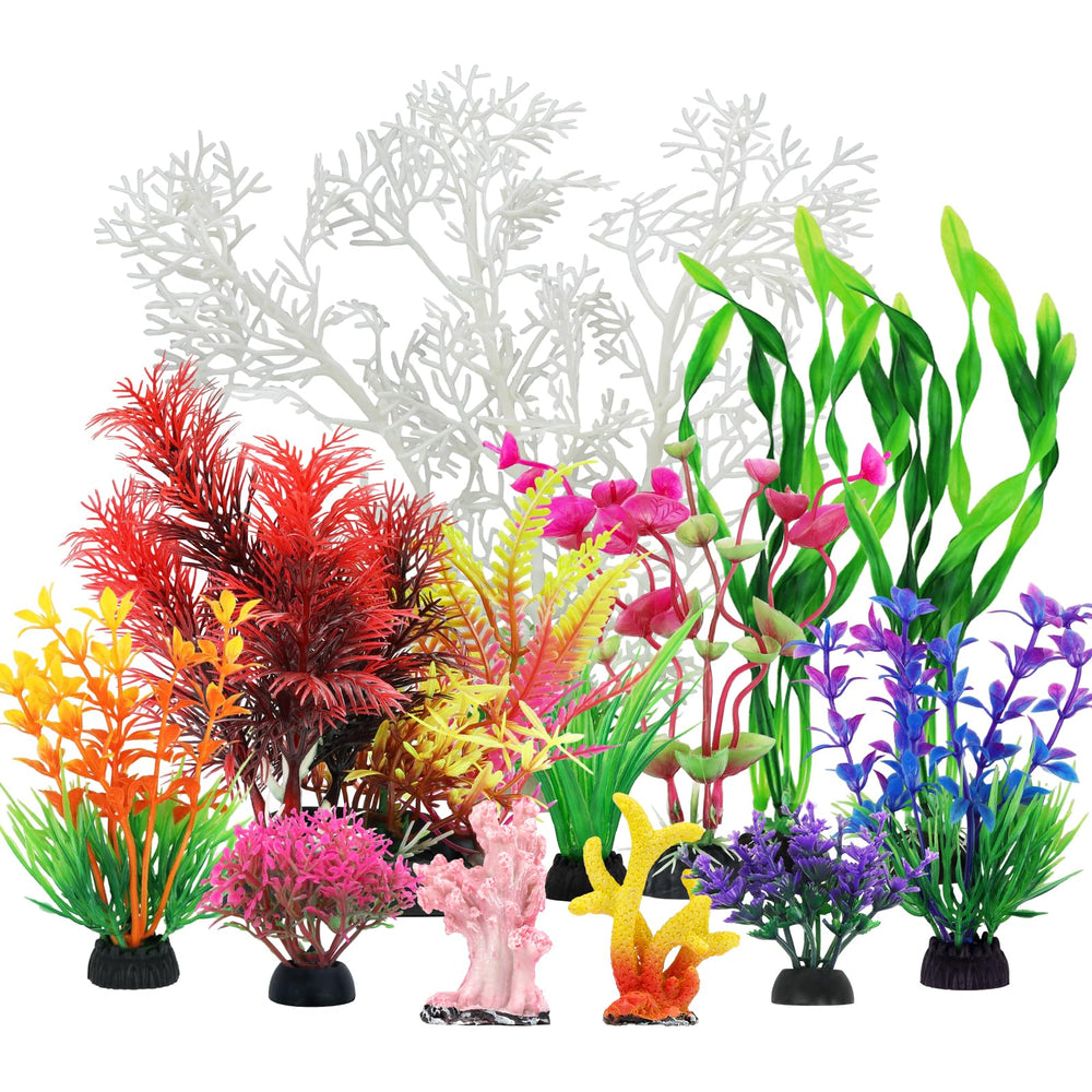QUOZUO corail en résine rose, décor vivant et sûr pour l'aquarium.