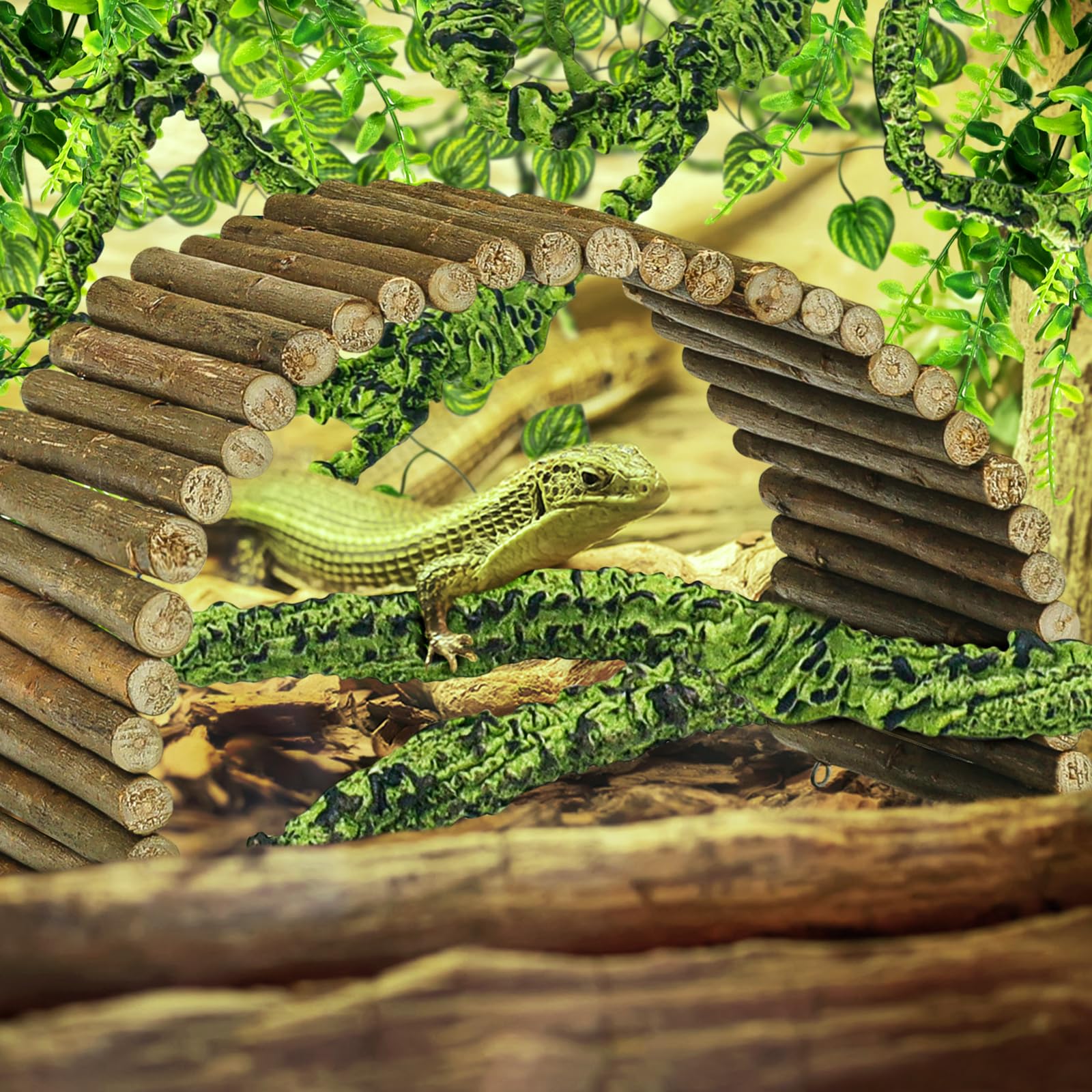 QUOZUO feuilles liane décor terrarium, cachette et itinéraire d'exploration.