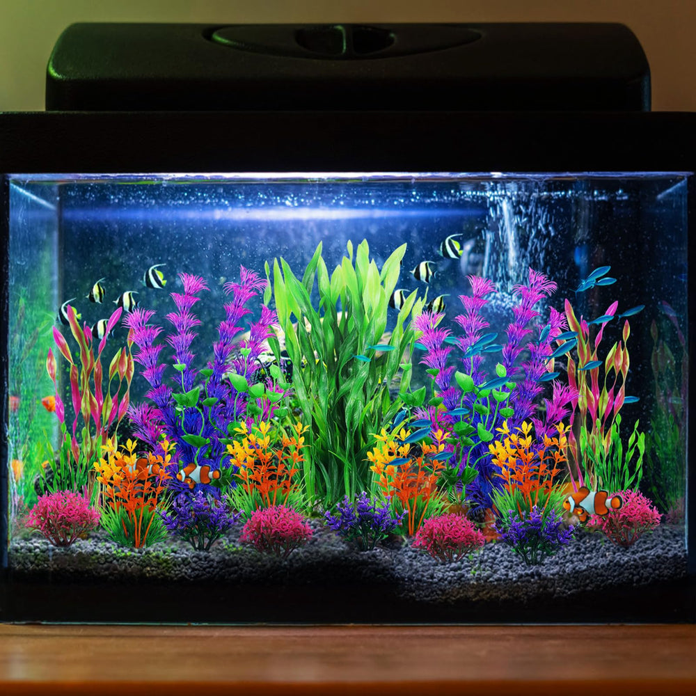QUOZUO Plantes d'aquarium oranges dynamisent l'esthétique et l'espace de nage.