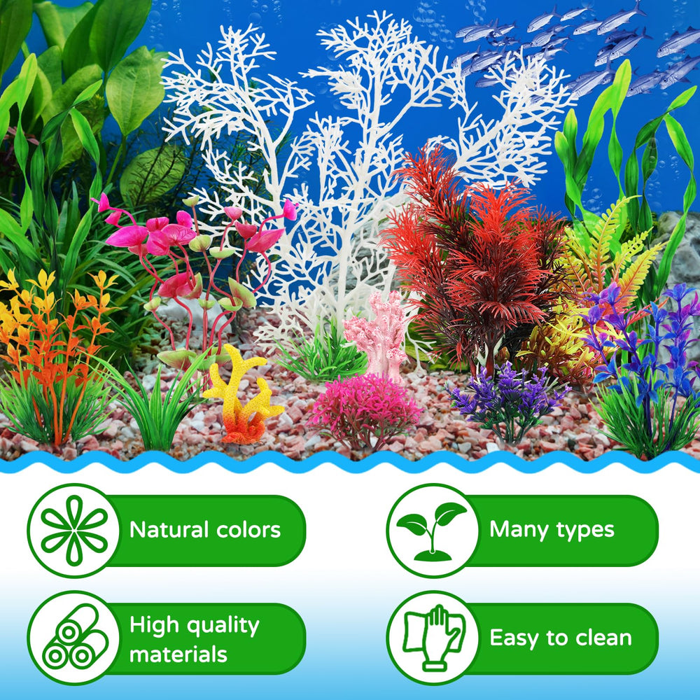 QUOZUO plantes d'aquarium rouge, coloris contrastés pour attirer l'œil.