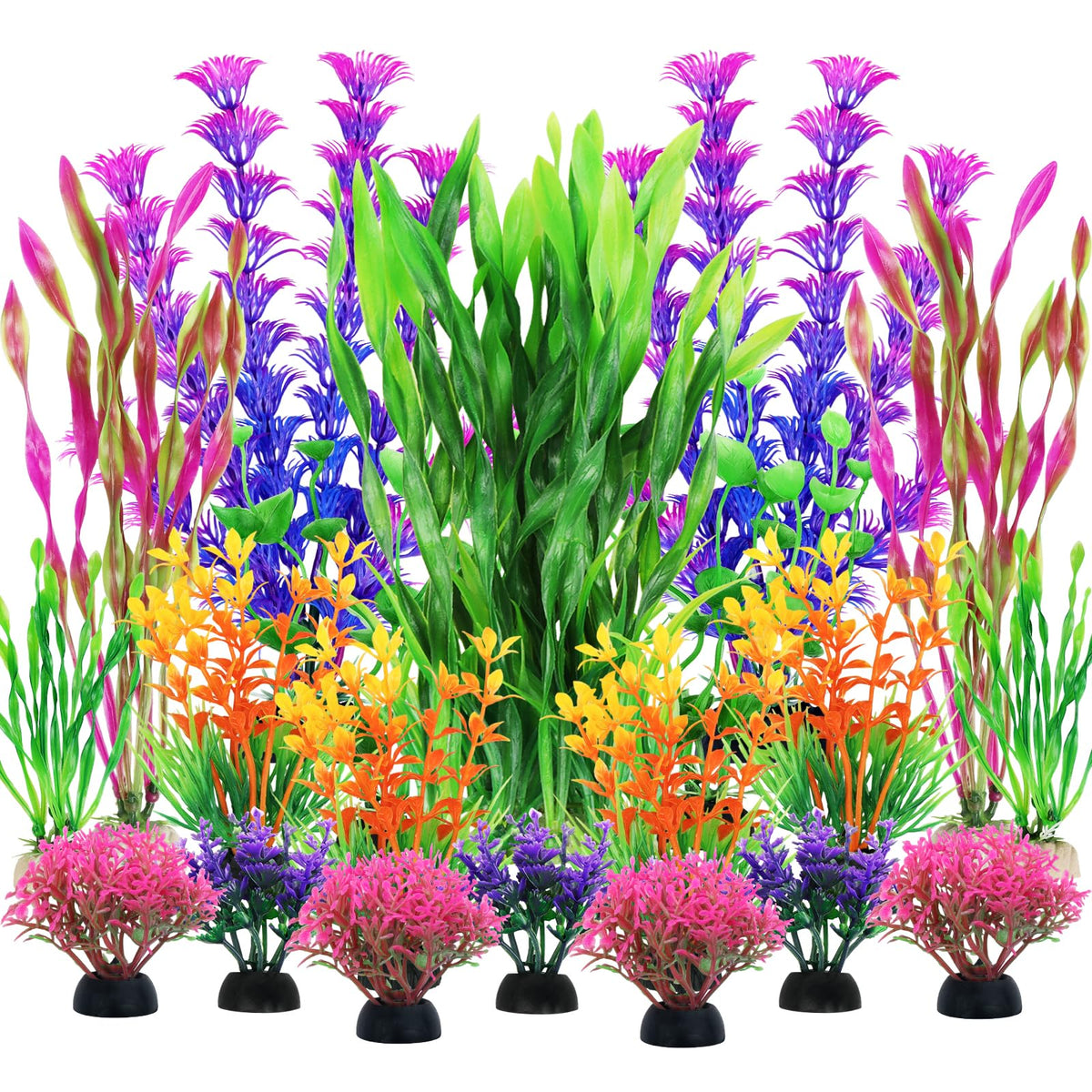 QUOZUO Plantes d'aquarium vertes pour un décor naturel et sain dans votre bac.