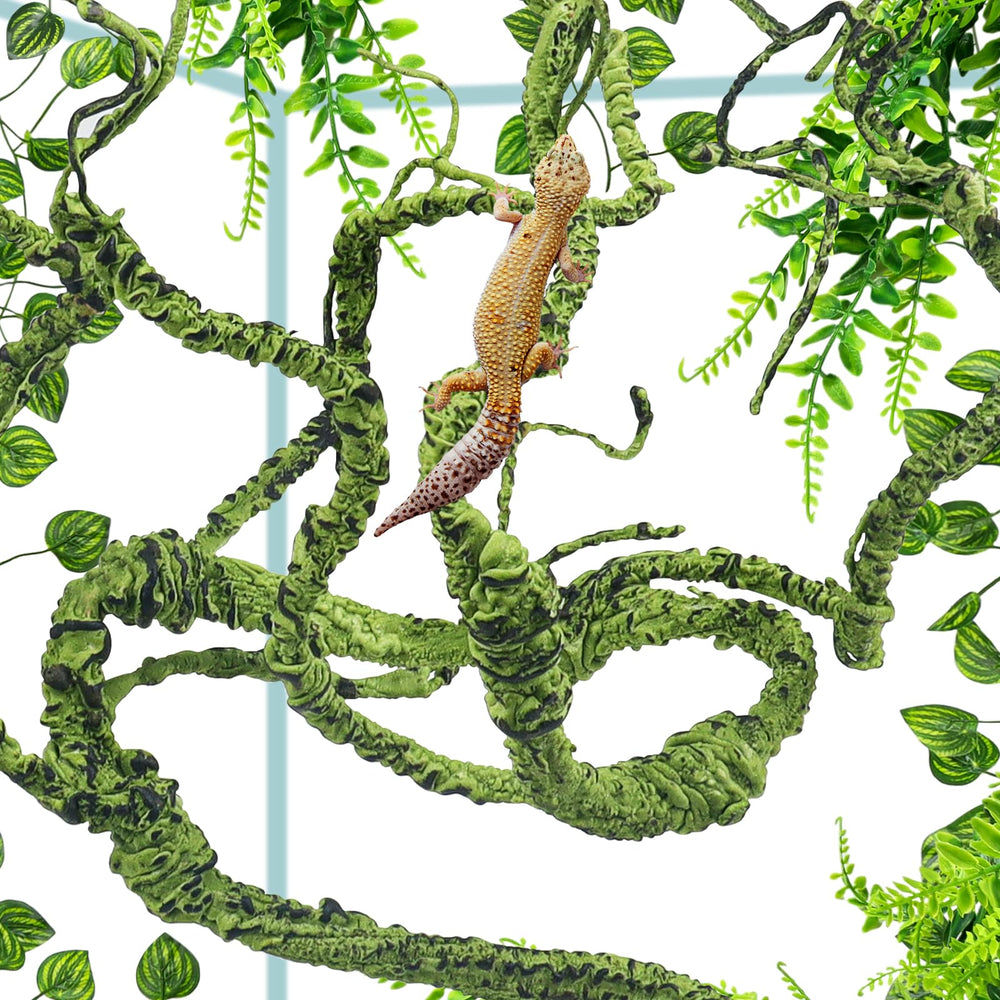 QUOZUO pont bois flexible terrarium, espace d'escalade naturel et sûr.