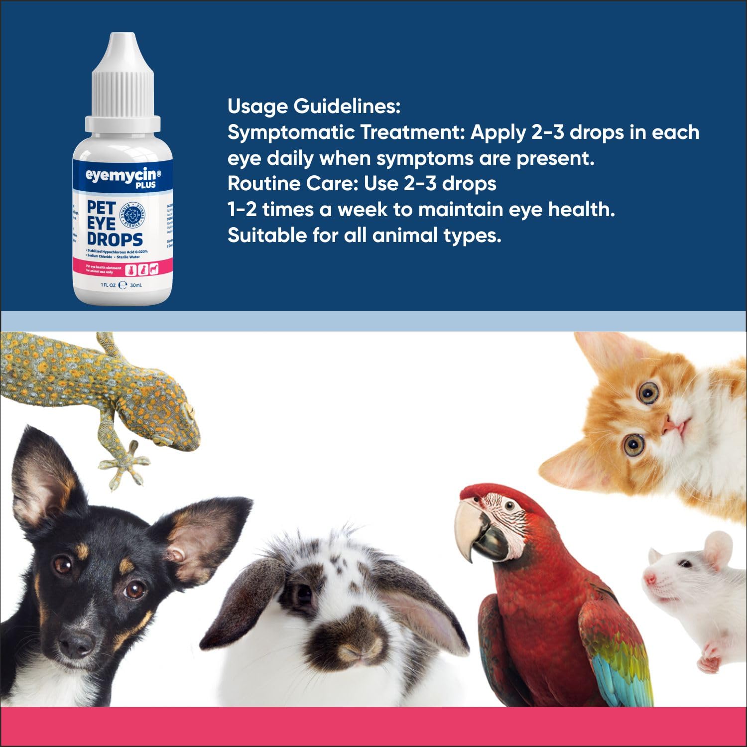 Eyemycine QUQU Natural, soin des yeux des chats et nettoyage quotidien
