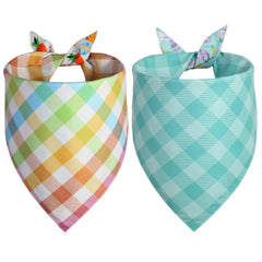 Bandana QUQULE paques réversible avec plaid chic, changer le look