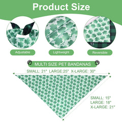 Détail bandana QUQULE Saint-Patrick, trèfle lumineux sur fond vert.