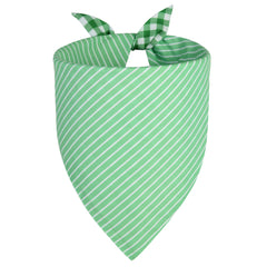 Bandana QUQULE pour chien, face double verte, style réversible.