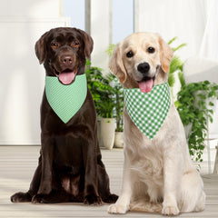 QUQULE bandana chien verte motif carreaux, tissu résistant