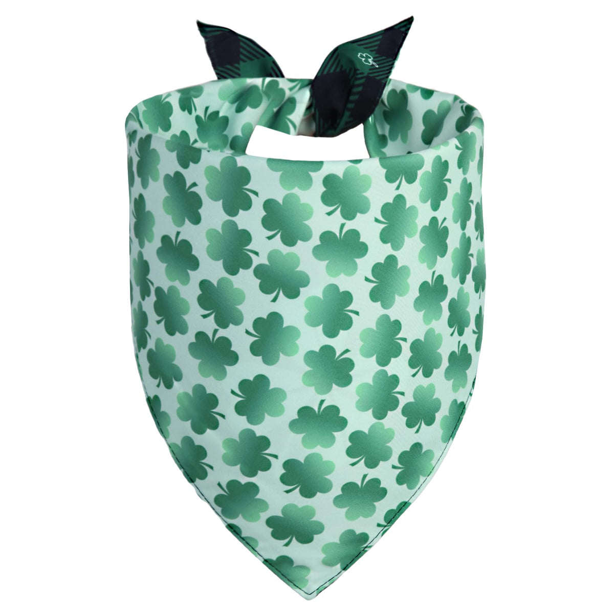 QUQULE bandana Saint-Patrick vert tréfle recto, idéal pour séances photo festives.