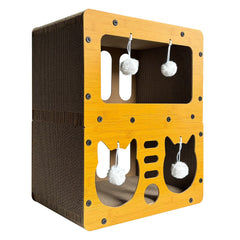 QUTUNI maison-chat-carton-2-niveaux offre espace dédié pour jeu et repos.