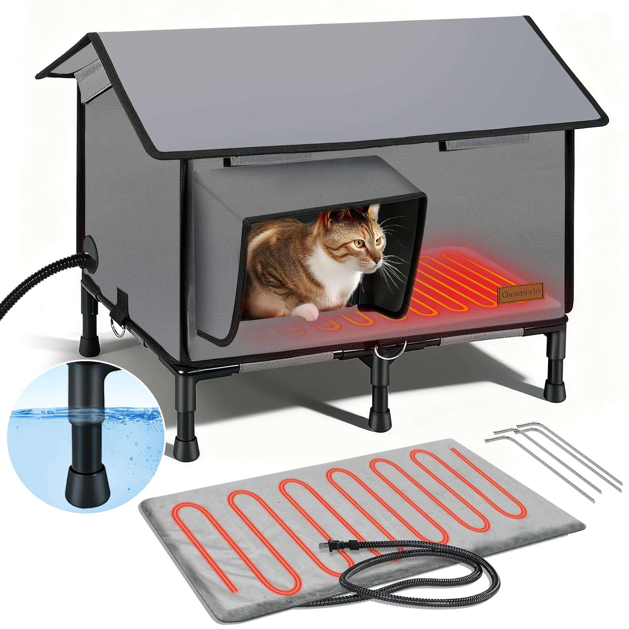 Qvamodo maison-chat extérieur : refuge sûr et confortable pour chats d'extérieur.