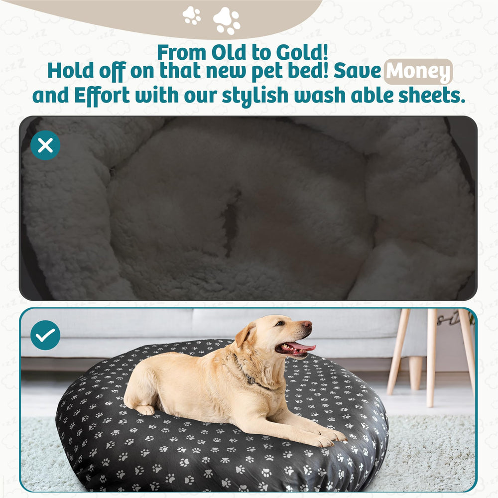 La housse Qwazy Cupcake lit chien motif patte chic pour déco.