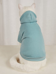 QWINEE Basic Hoodie pour chien bleu cadet vue latérale, confort lors des promenades
