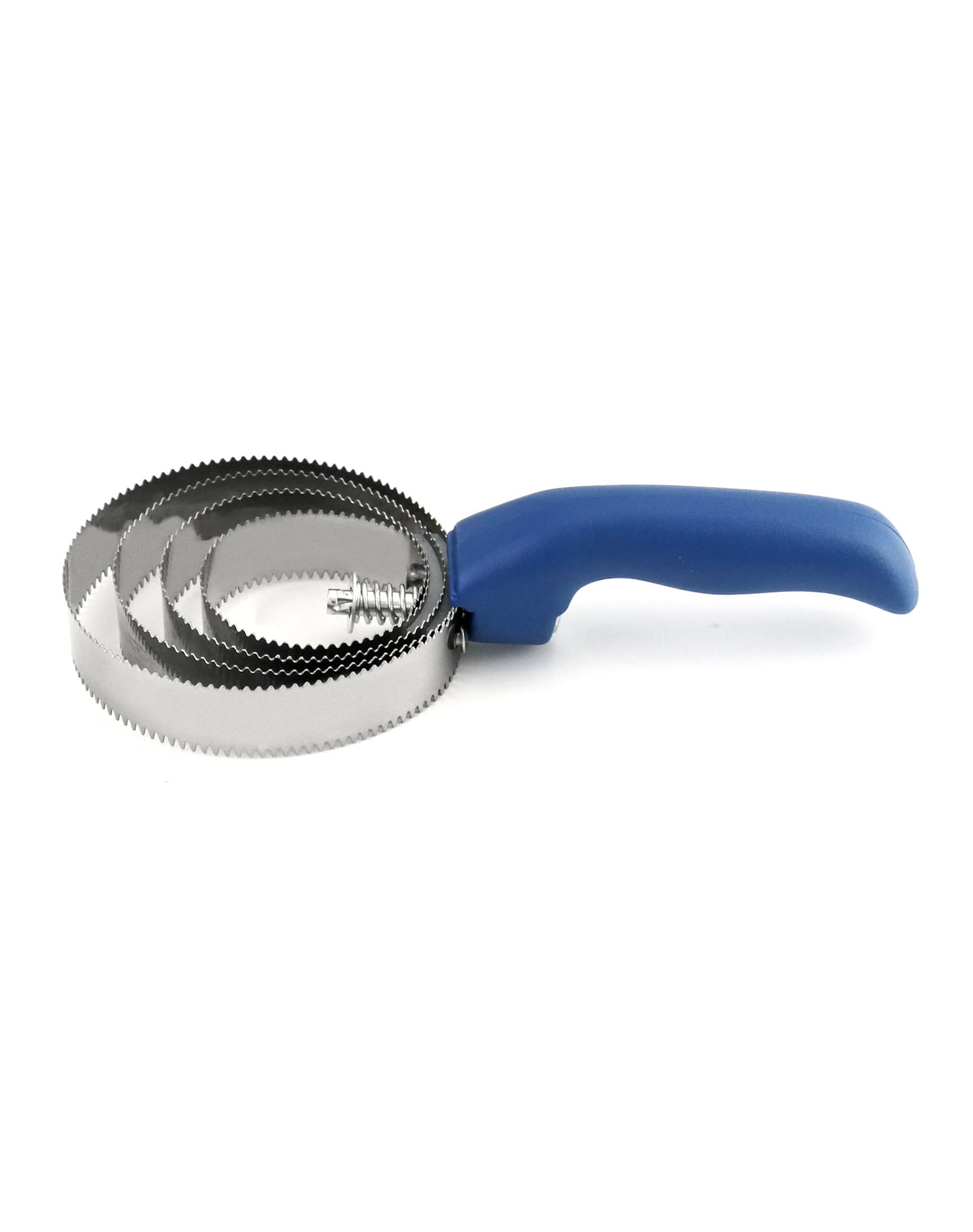 QWORK peigne curry double face bleu, dents en acier inox adaptées aux poils sous-poil.