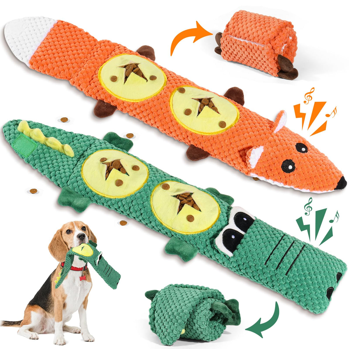 QWYXZZ Jouet Interactif Renforcé Peluche: sécurité et durabilité pour petits et moyens chiens.