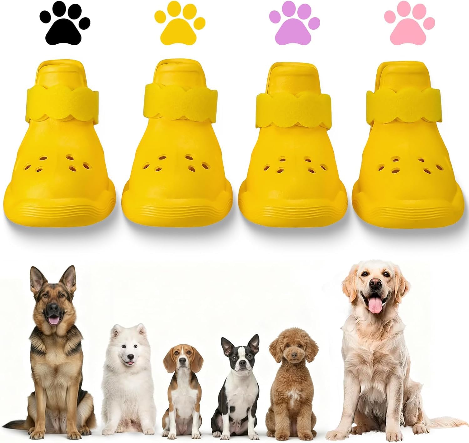 Chaussures QXAPA pour chien, respirables et imperméables, idéales pour protéger les pattes lors des balades.