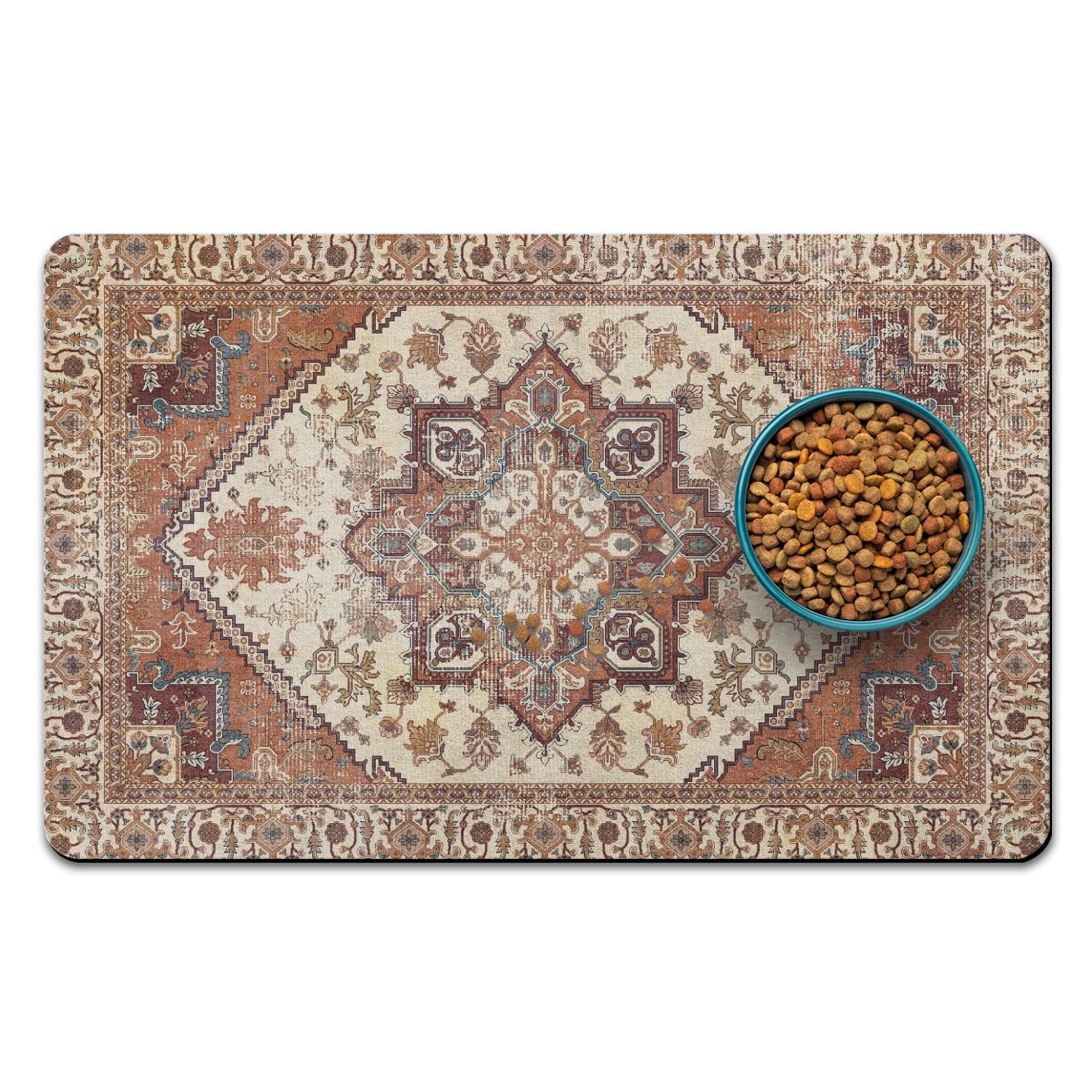 Tapis QXWREL absorbant près des gamelles, séchage rapide et propreté simplifiée.