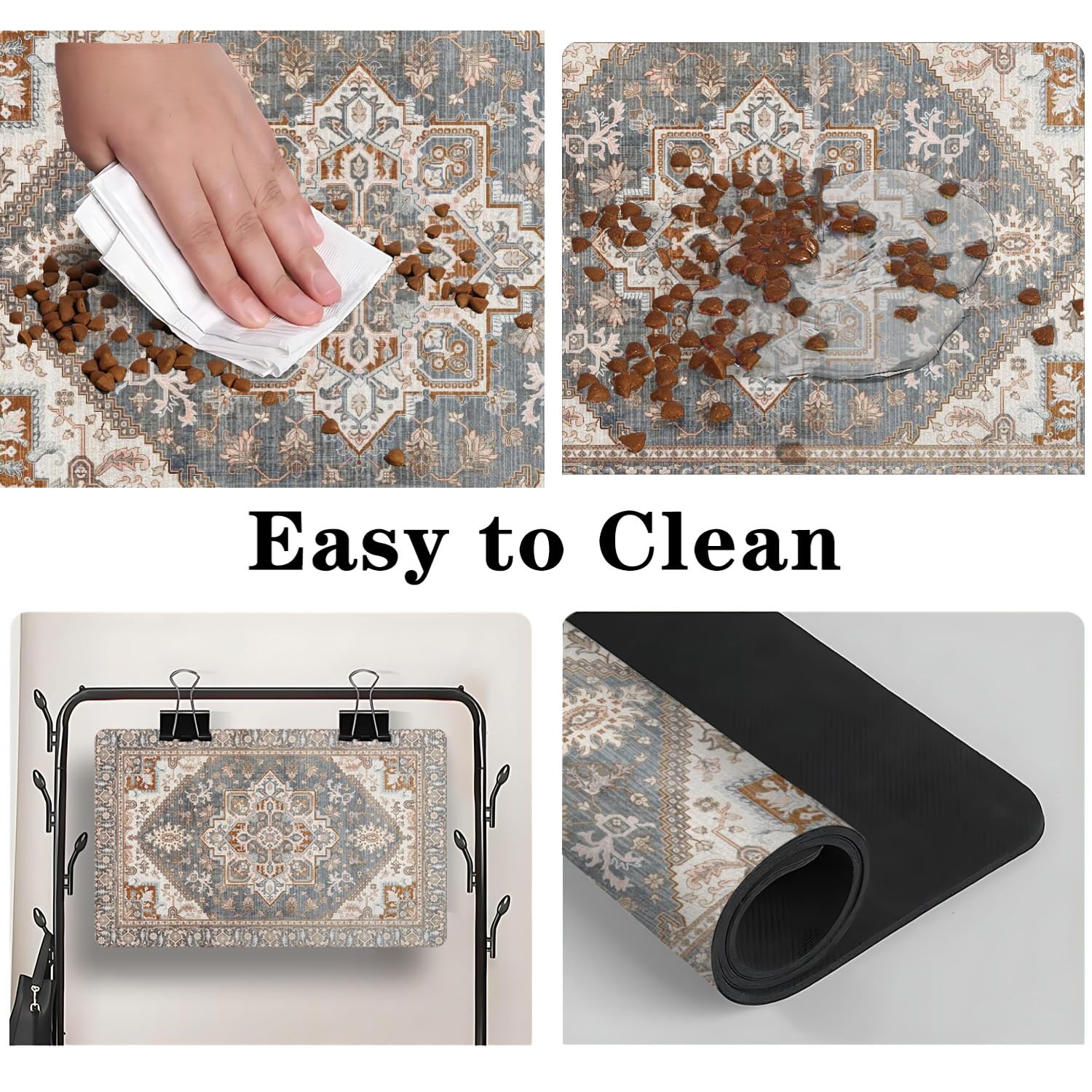 Design bohème du tapis pour repas des animaux.