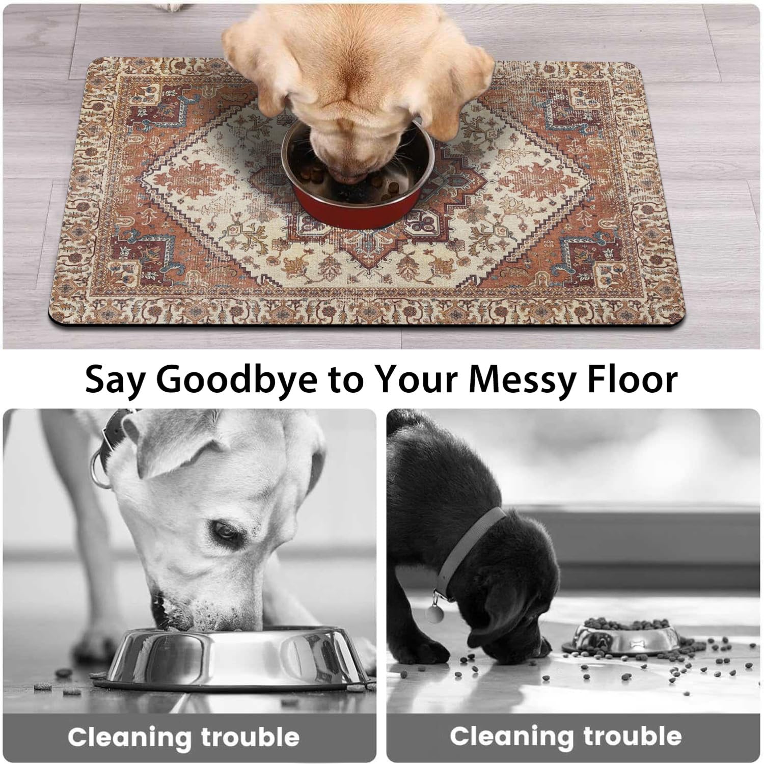 Tapis QXWREL résistant à la déchirure, nettoyage facile.