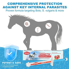 Goût pomme de la pâte vermifuge QZQAB pour cheval.