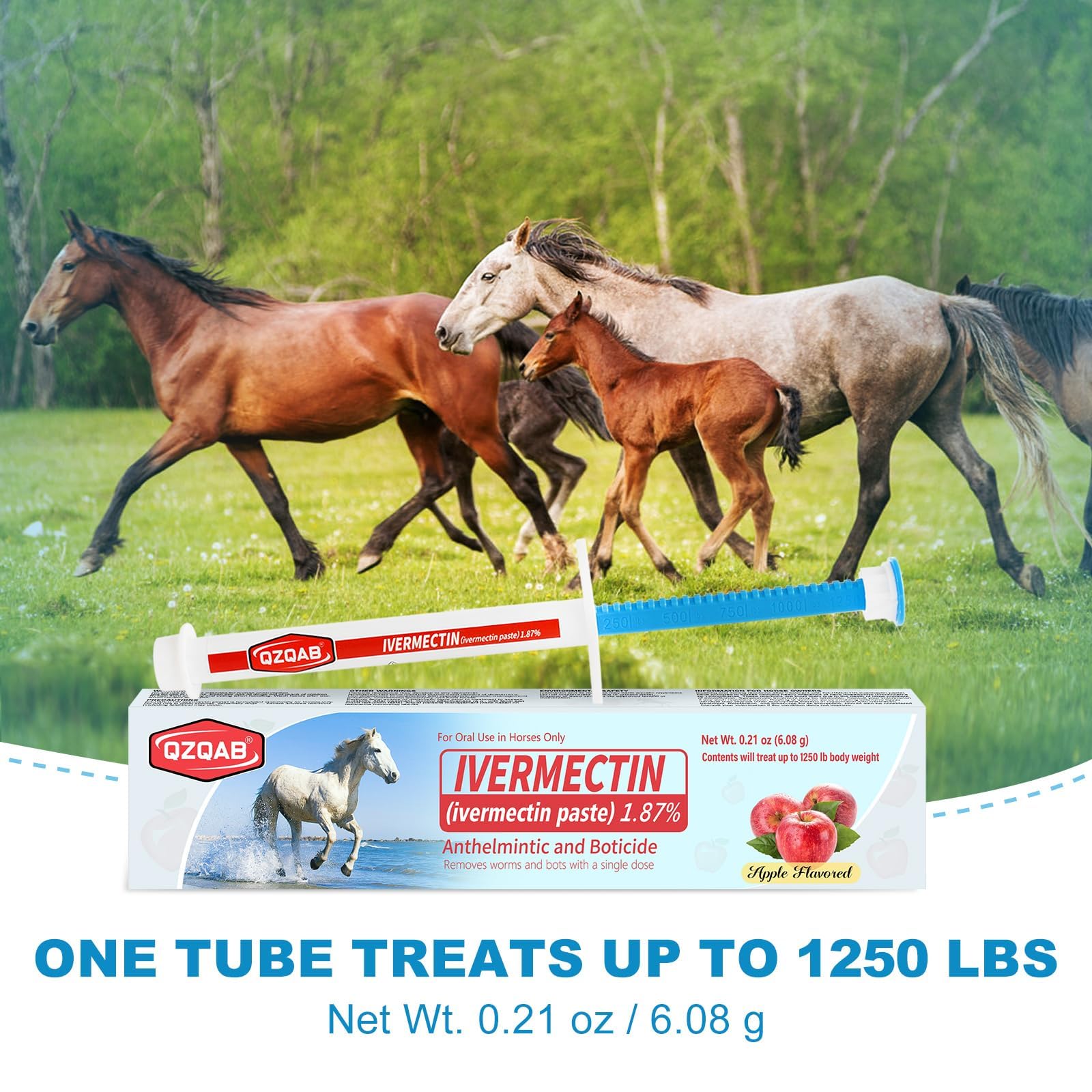 Utilisation facile en écurie avec QZQAB vermifuge cheval.
