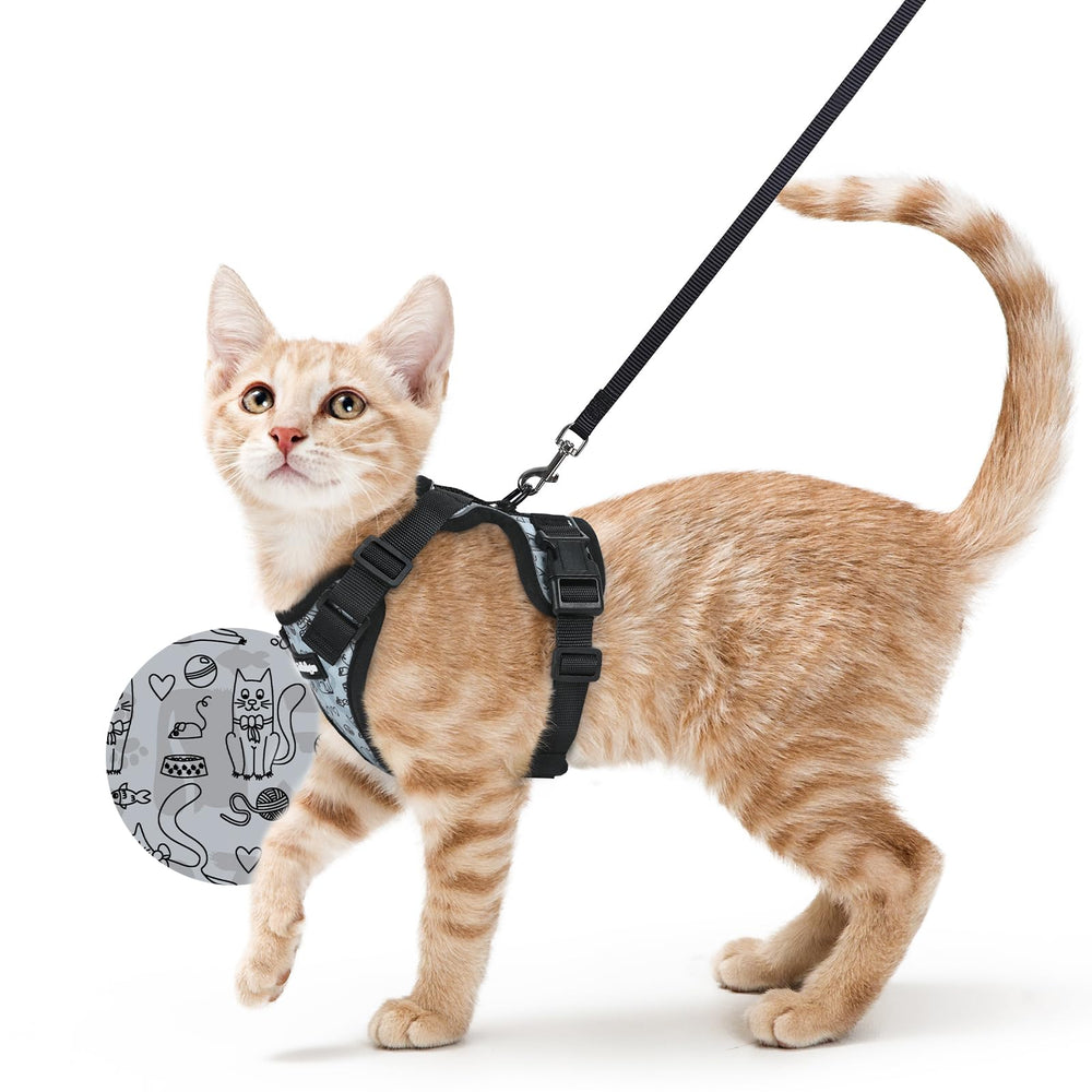 Harnais Rabbitgoo pour chat en mesh respirant, promenade confortable.