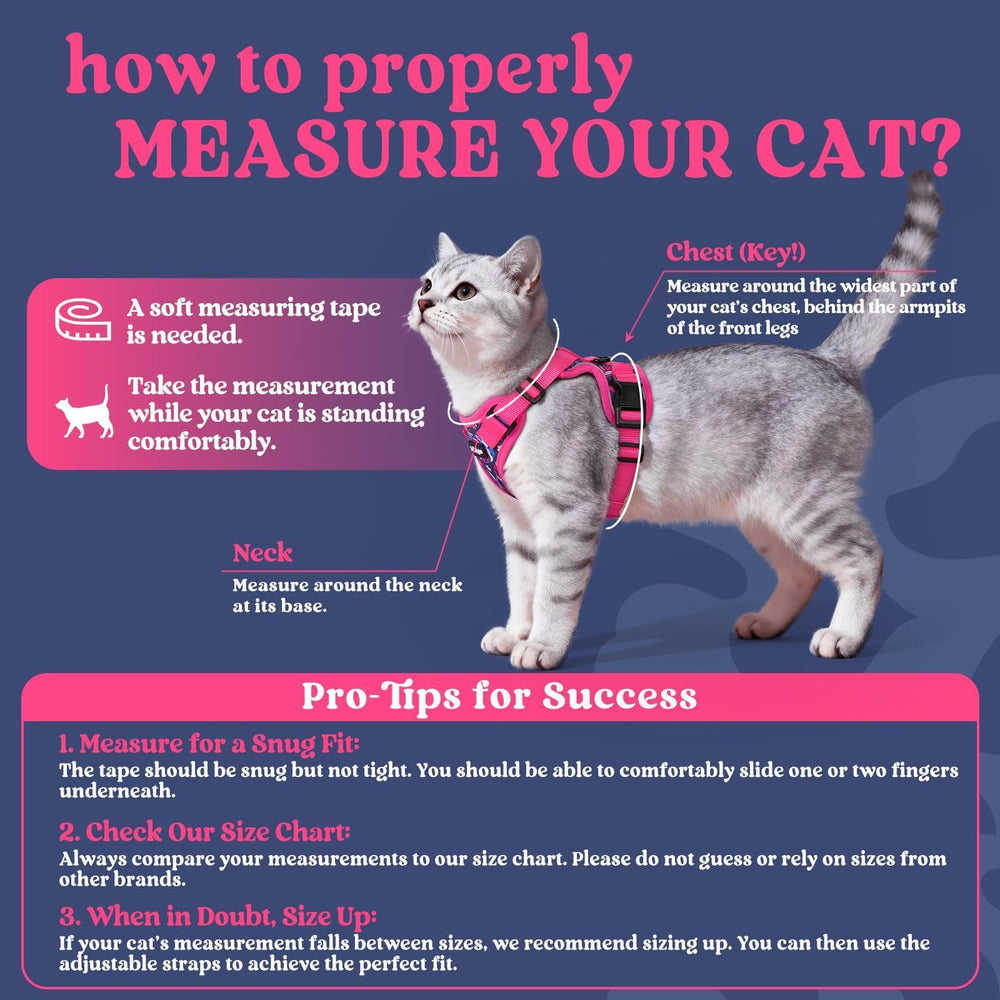 Harnais chat Mesh respirant pour un confort maximal.