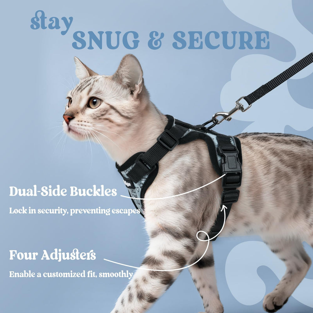 Harnais Rabbitgoo pour chat, sangles ajustables: ajustement rapide et personnalisé.