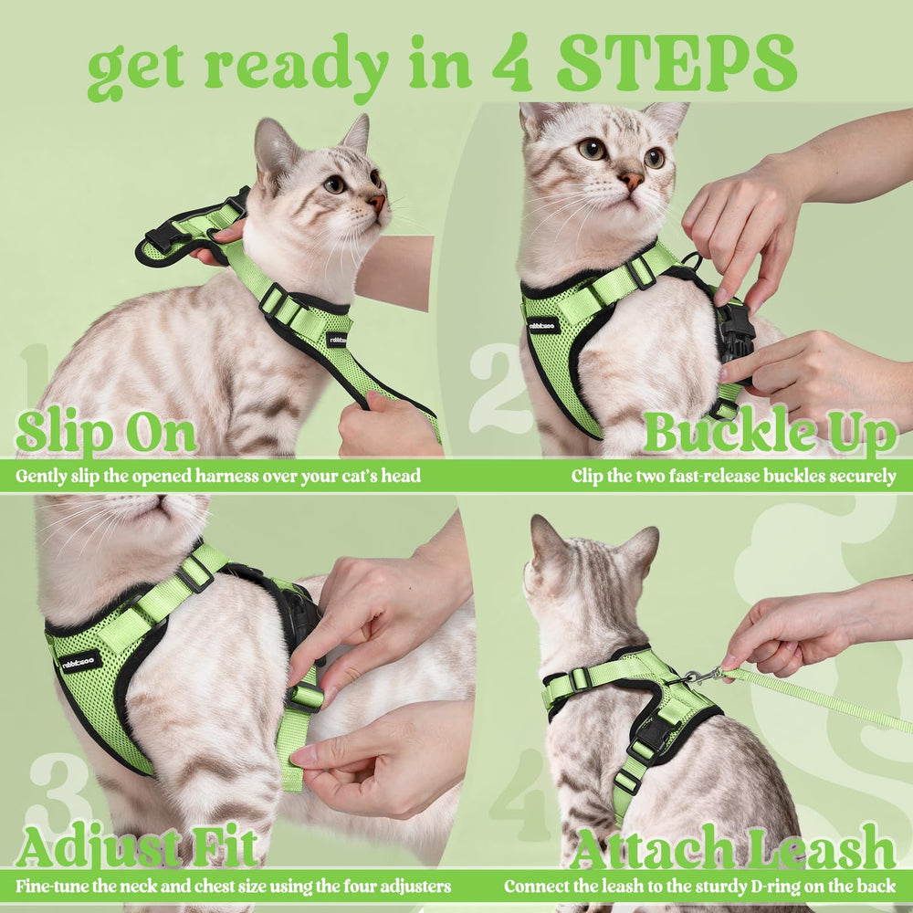 Harnais Rabbitgoo adapté à l’intérieur et à l’extérieur pour la plupart des chats.