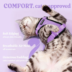 Harnais rabbitgoo violet clair pour un style distinct sur votre chat.