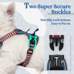 Deux attaches métalliques pour un contrôle renforcé pendant les promenades.