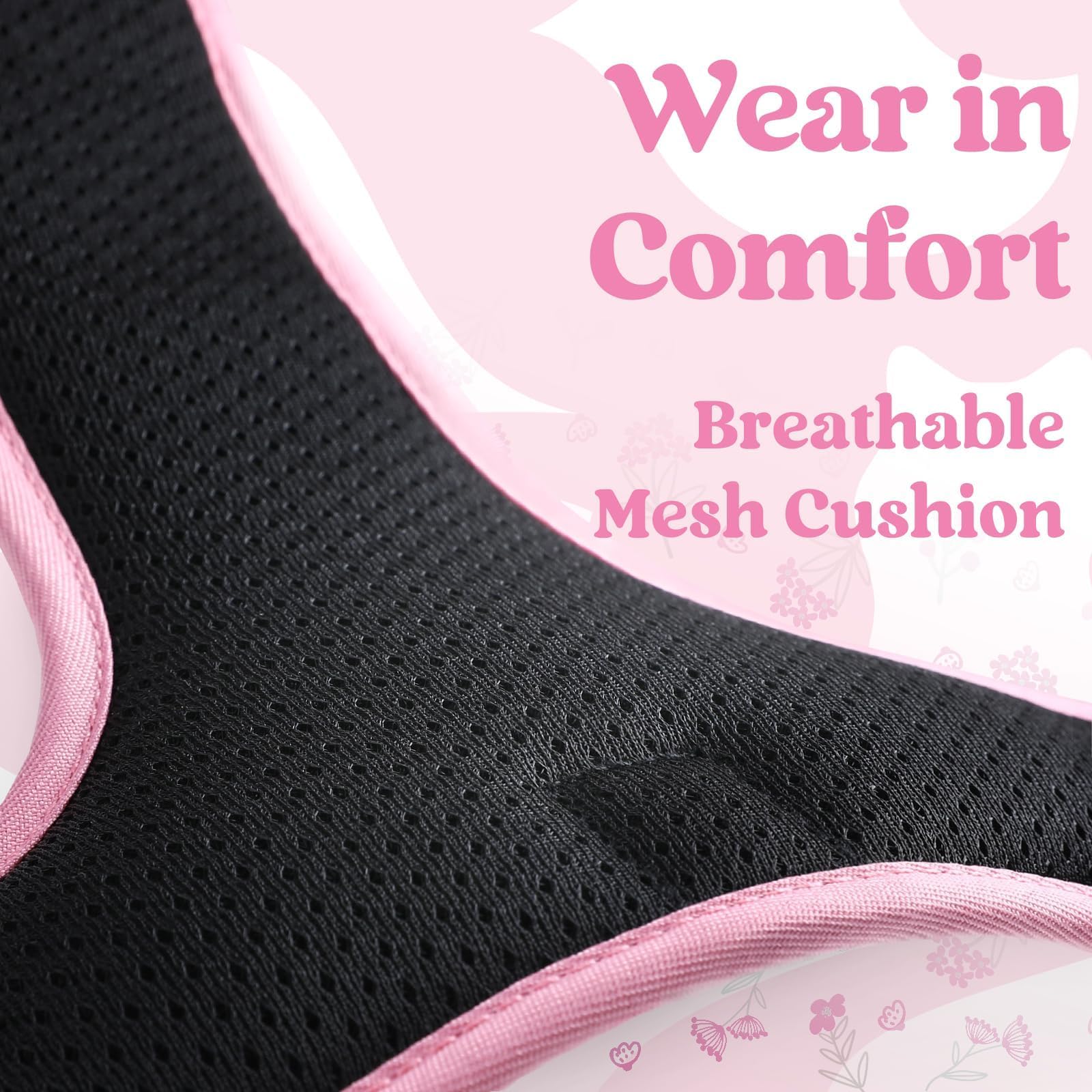 harnais rabbitgoo floral rose xl, coutures renforcées pour plus de durabilité.