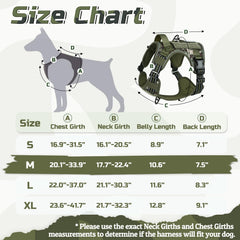 Harnais Rabbitgoo tactique moyen vue arrière, ajustement confortable pour chiens de taille moyenne.