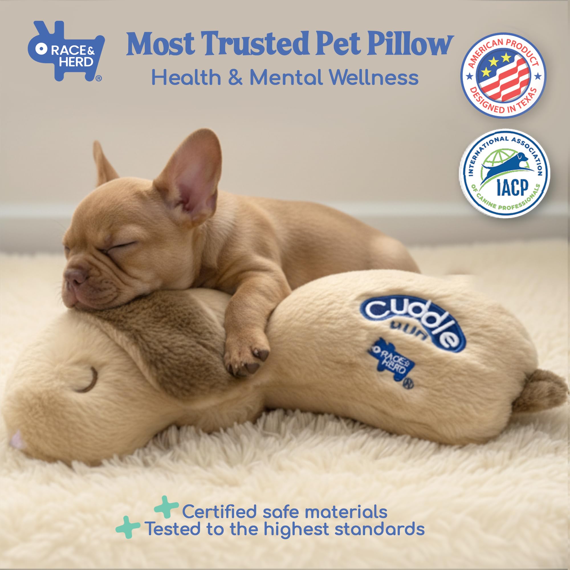 Race&Herd CuddleBun soutien cervical orthopédique – peluche pour repos confortable