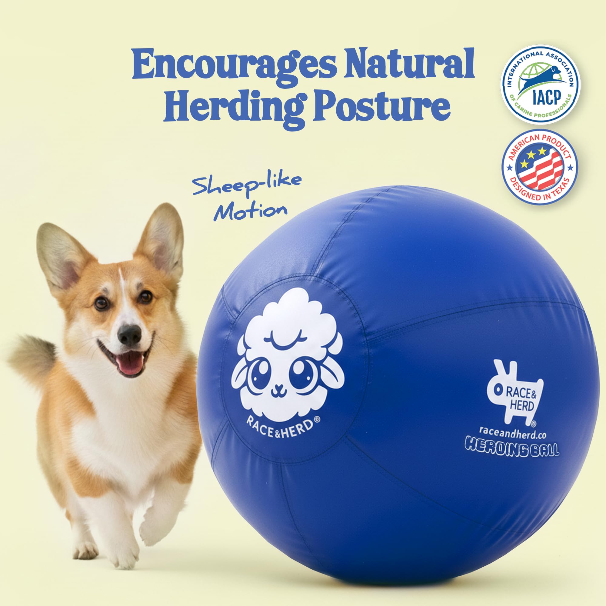 Race&Herd Balle durable XXL bleue résistante et adaptée aux morsures fortes.