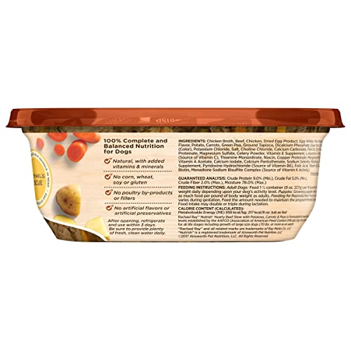 Rachael Ray Nutrish ragout boeuf, sans céréales ni additifs artificiels, qualité naturelle.