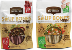 Rachael Ray Nutrish Soup Bones Minis pour petit chien sur assiette, friandise durable