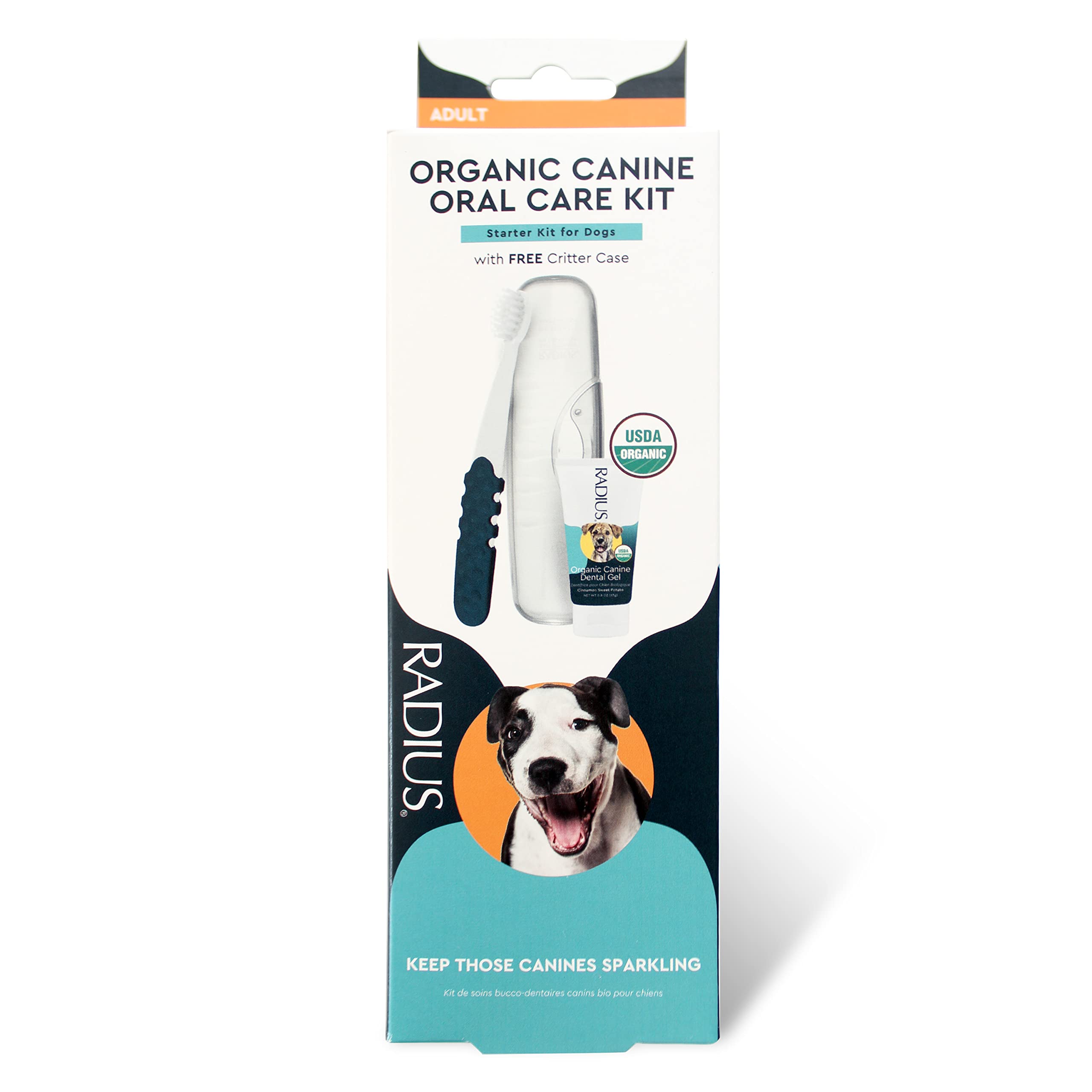 Brosse dentaire RADIUS pour chien, outil clé pour une routine bucco-dentaire efficace.