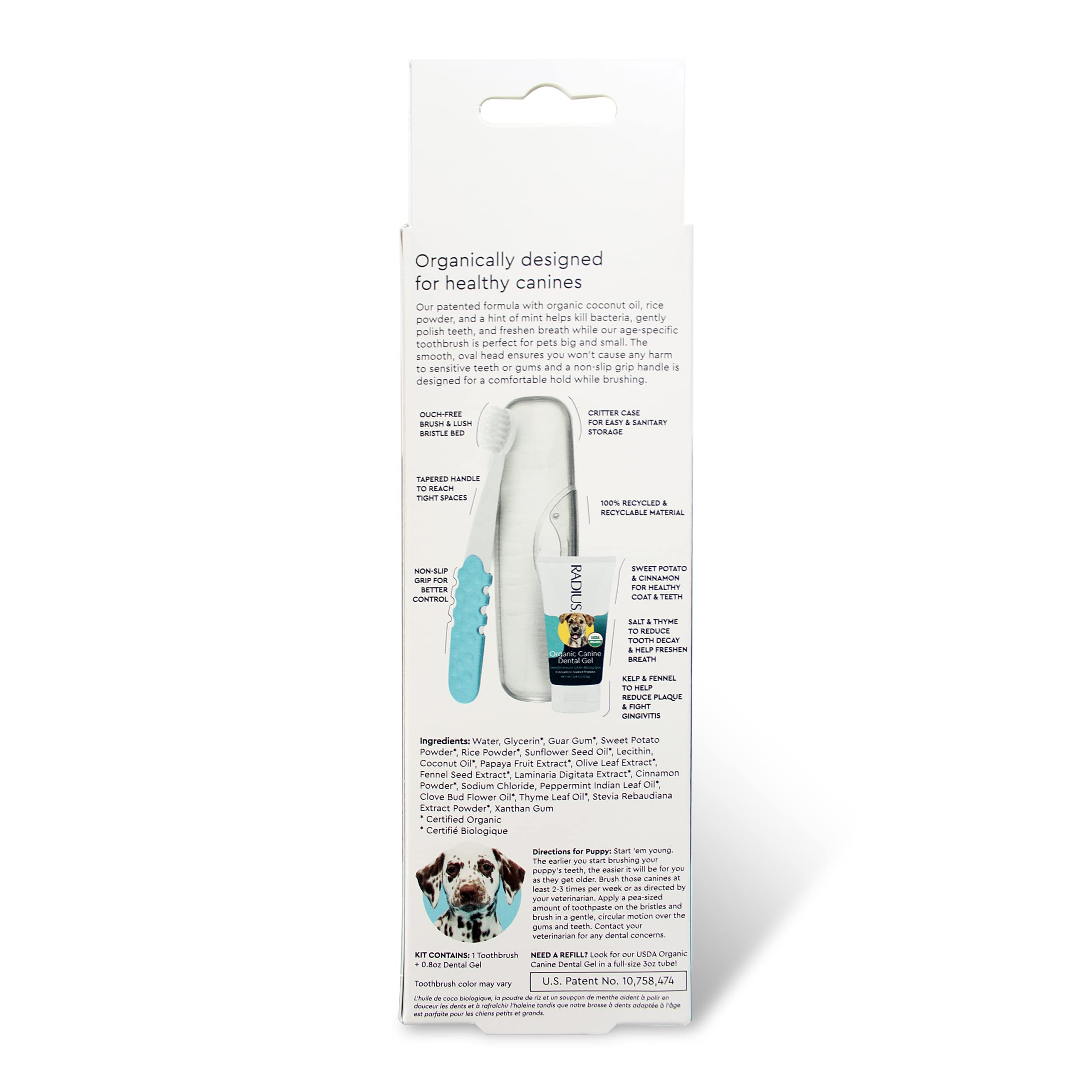 RADIUS kit chiot emballage pratique conforme à la TSA