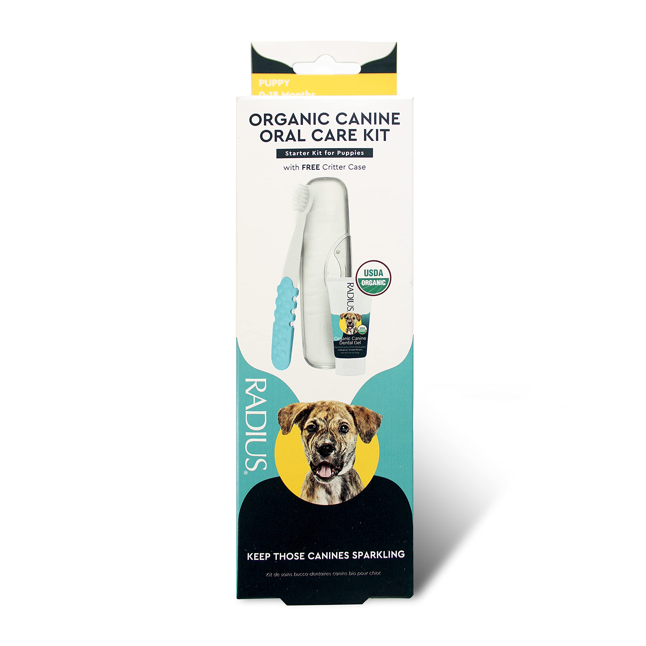 RADIUS kit chiot avec brosse dentaire ultra-douce pour haleine fraîche