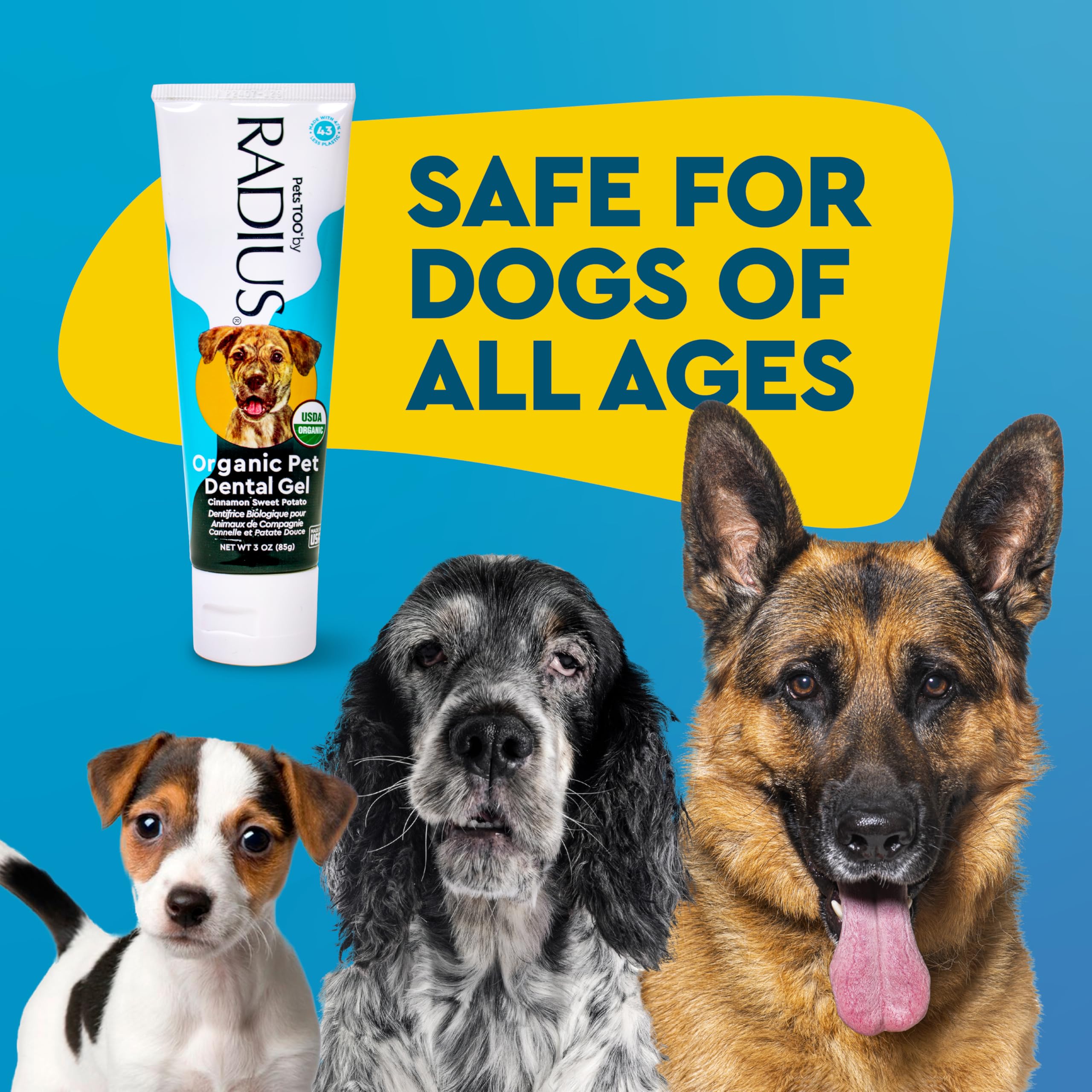 RADIUS texture douce facilitant l'application chez le chien
